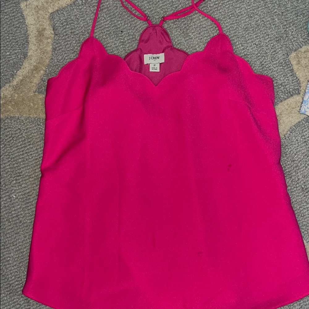 J. Crew Fuchsia Scalloped Camisole